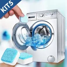 Kit 5 Pastilhas Limpa Máquina de Lavar Roupa Higienizador Eficaz