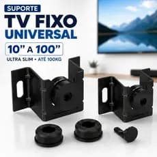 Suporte Fixo Para TV Monitor Universal 10 a 100 Polegadas Até 80kg Preto