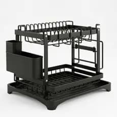 Escorredor De Louça Grande Inox 2 Níveis Organizador De Pia Porta Copos Luxo