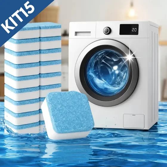 Kit 15 Pastilhas Limpa Máquina De Lavar - Tira Limo e Odor