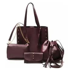 Kit 4 Bolsas Femininas Sacola Bag Femininas Tiracolo Bolsas Femininas Meninas Kit Com 4 Unidades Transversal Carteira