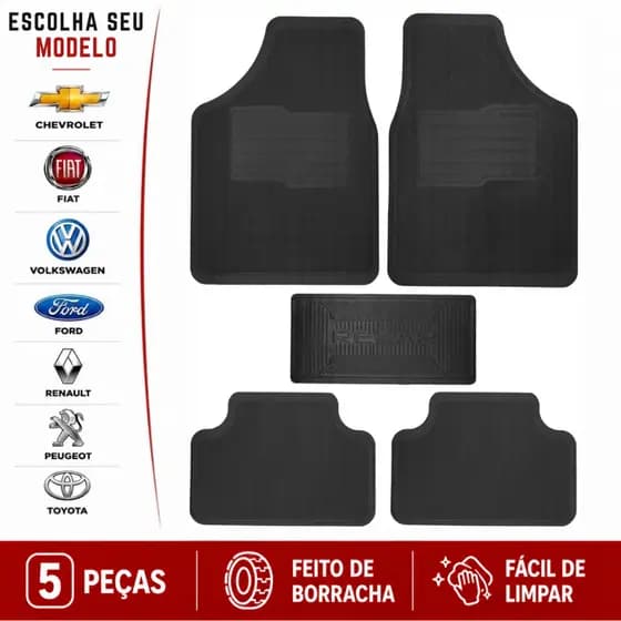 Tapete De Borracha Personalizado Sport Luxo Preto
