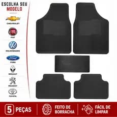 tapete carro automotivo borracha 5 peças antiderrapante lavável