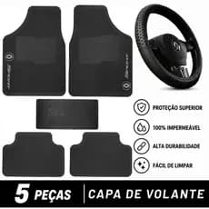 Kit Tapete Renault + Capa Volante Kwid Duster Sandero Logan Captur Oroch Clio