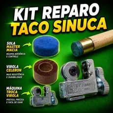 Máquina Troca de Virola/Kit Reparo para Taco Sinuca/Ponteira para Taco Sinuca/Bilhar