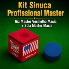 Giz Master Vermelho + Sola Master para Taco de Sinuca/Kit Sinuca/Giz Extra Macio