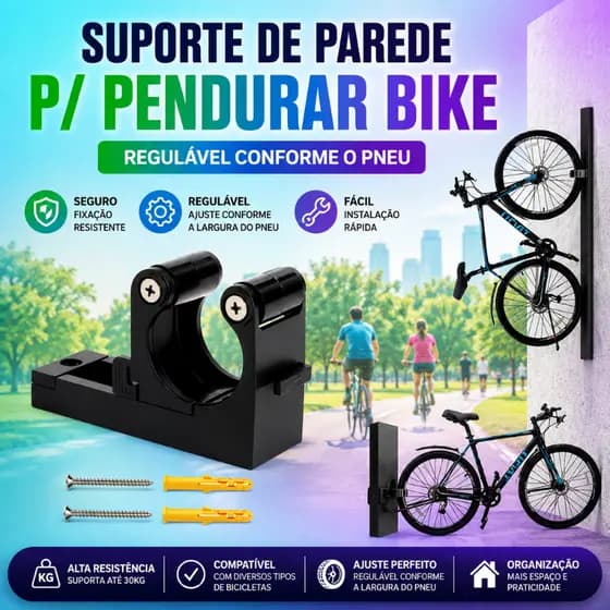 Suporte de Parede/Gancho Pendurar Bike/Suporte Bike/Gancho Bike/Suporte de Bike Resistente (SPB-01)