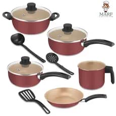 Conjunto de Panelas Antiaderente 8 Peças + Talheres Teflon com 5 Camadas Elegância, Praticidade e desempenho na Cozinha