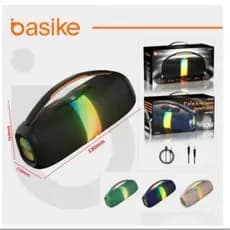 Caixa de Som Bluetooth Portátil 60W Basike Ba-RAD124 com Luz LED RGB USB TF AUX e Power Bank Wireless