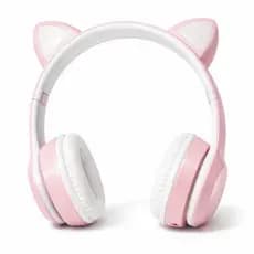 Fone de Ouvido Infantil Bluetooth PG-39 com Orelha de Gatinho LED Wireless Headphone Recarregável para Celular e Tablet