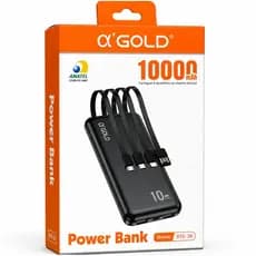 Carregador Portátil Power Bank 10000mAh Alpha Gold Turbo 4 em 1