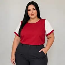 Blusa Manga Feminina Confortável e Versátil Tecido Duna Manga Tule Branco Gola Redonda Clássica