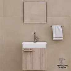 Conjunto de Armário para Banheiro Gabinete Bari Grigio