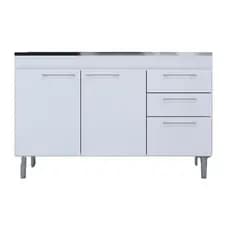 Balcão para Pia Cozinha Branco MDF Organizador Moderno