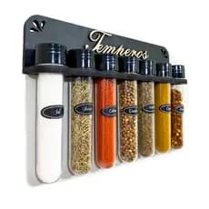 Porta temperos de parede kit suporte condimentos com potes + ETIQUETAS