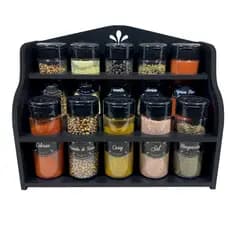 Porta Temperos kit com 10 potes organizador para condimentos + ETIQUETAS