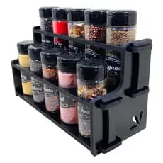 Suporte Porta temperos / Condimentos 10 potes mdf cozinha organizador de temperos+ ETIQUETAS
