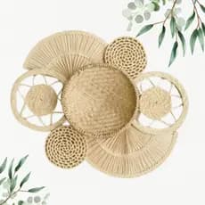 Decoração De Parede Boho Composição Cestos Palha Mate