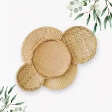 Decoração Parede Boho Composição Pernambuco Cestos de Palha