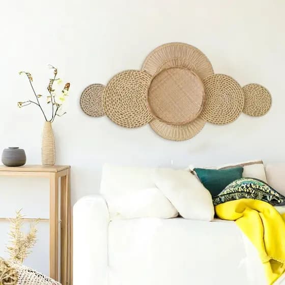 Kit Peneiras Leques Decoração Parede Boho vintage Atacado Hortelã