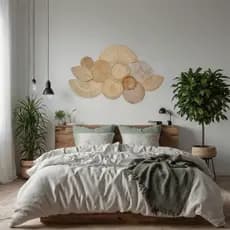 Decoração Parede Vintage Composição Cestos de Palha Praia Campo