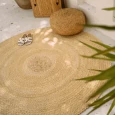 Tapete Palha Natural Artesanal Redondo Rustico 1,20 Vintage Boho Chic