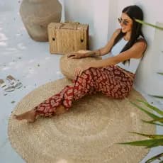 Tapete Palha Natural Artesanal Redondo Rustico 1,00 Vintage Boho Chic