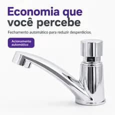 Torneira Automática Temporizada Cromada Para Banheiro Lavatório Pia Cuba Bancada