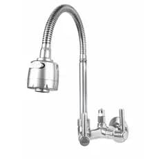 Torneira Gourmet Parede Metal com Saída para Filtro Purificador Bica Flexível 1/4 Volta Dazie Metais
