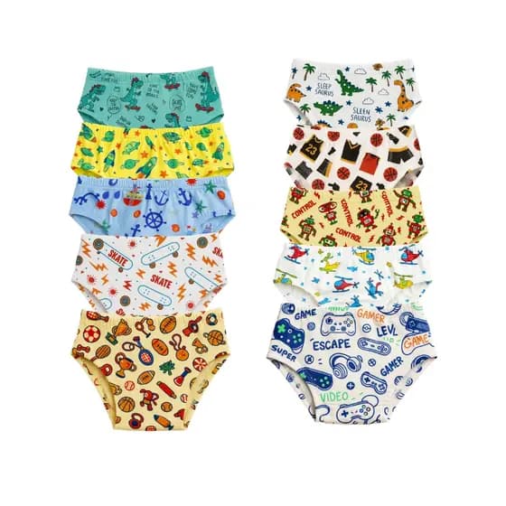 Kit Cueca Slip Infantil confortável de 3 a 7 anos meninos estampadas