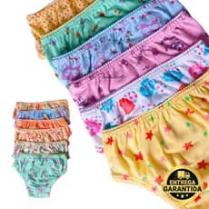 Kit Calcinha Infantil forro Algodão Reforcada 5-10 Unidades  Menina  Dia A Dia 1 A 10 Anos