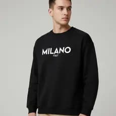 Blusa de Frio Milano Estampado Moletom Gola Redonda Casual Estiloso Quentinho Confortável