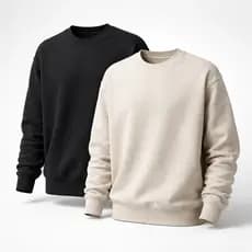 Kit 2 Moletons Blusa de Frio Masculino Feminino Liso Gola Redonda Careca Algodão Casual Quentinho