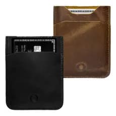 Kit 2 Porta Cartão Slim Couro Legítimo Rustico Minimalista Hugo Jobs Cabe 2 Cartões Cnh