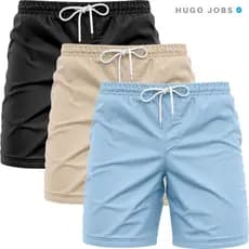 Kit3 Bermudas Linho Masculinas Premium Praia Verão Piscina Casual Confortável Slim Mauricinho Estilo