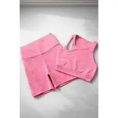 Conjunto Academia Short zero transparência Top forro Corrida Roupa de Treino Feminina Cós Alto