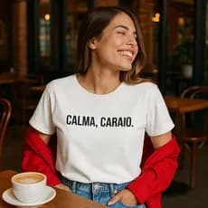 Camiseta Feminina Estampada Calma Cores Variadas