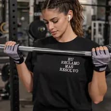 Camiseta Feminina Preta Estilo T-shirt Eu Reclamo Mas Eu Resolvo Cor Estampa Surpresa