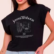 Camiseta Cropped Feminina Estampa Jovens Senhoras Algodão