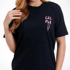 Camiseta Feminina T-shirt Empoderamento Mulheres Girl Power Cor Estampa Surpresa