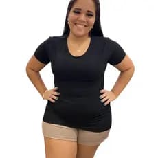 Camiseta T-Shirt  Plus Size Feminina Baby Look Básica G ao G3