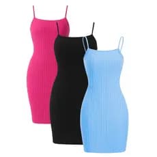 Vestido Alcinha Plus Size verão Canelado Feminino Modelador Mídi Verão
