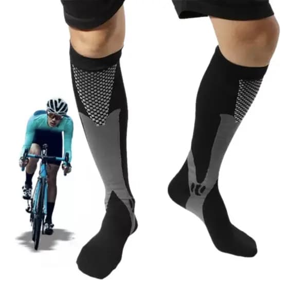 Meia de Alta Compressão 20-30 mmHg para Varizes Estimula Circulação Alívio Corrida Ciclismo Tamanho Único