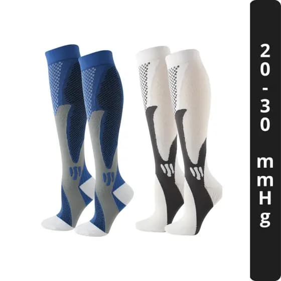 Kit 2 Pares Meias de Compressão para Recuperação de Varizes Masculino Tamanhos 36 ao 43