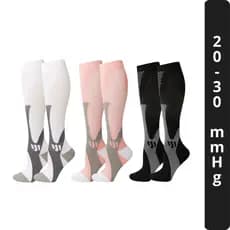 Kit 3 Pares Meias de Alta Compressão Esportiva 20-30 Mmhg Tamanho 36 ao 43