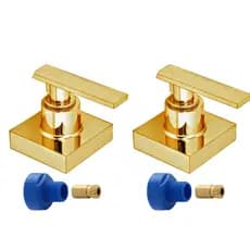 2 Acabamento Registro Alavanca Dourado 3/4 Padrão Docol