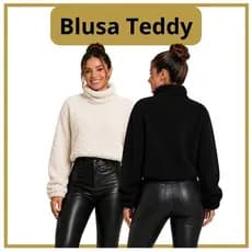 Blusa Teddy Feminina Gola Alta