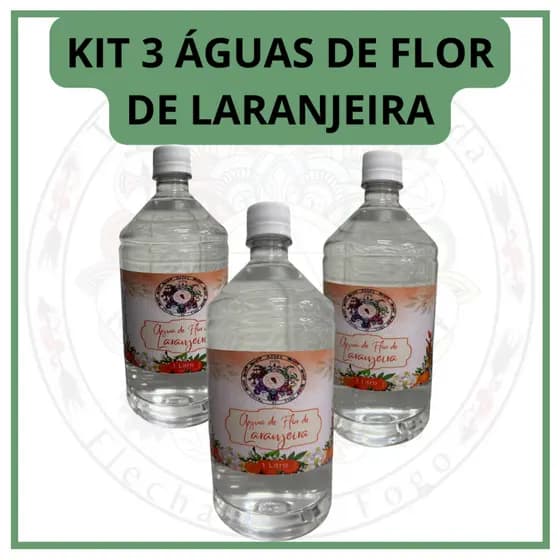 Kit 3 Unidades Água de Flor de Laranjeira 1 Litro