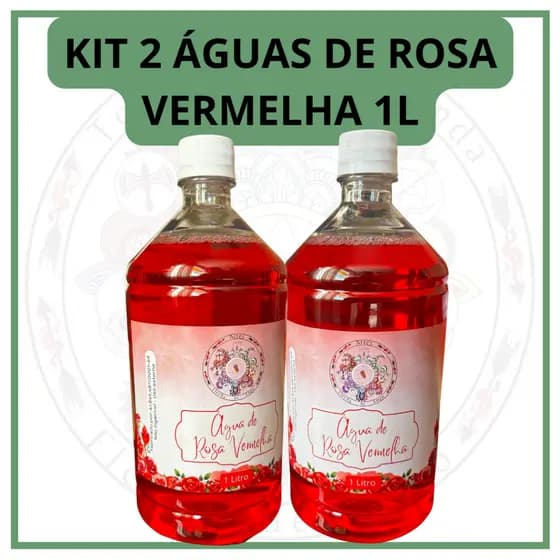 Kit Água de Rosa Vermelha Exclusiva 2 Unidades 1 Litro