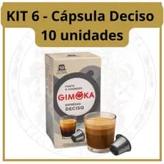 Kit 6 Caixas Café Especial Gimoka Deciso 10 Cápsulas compatível com Nespresso